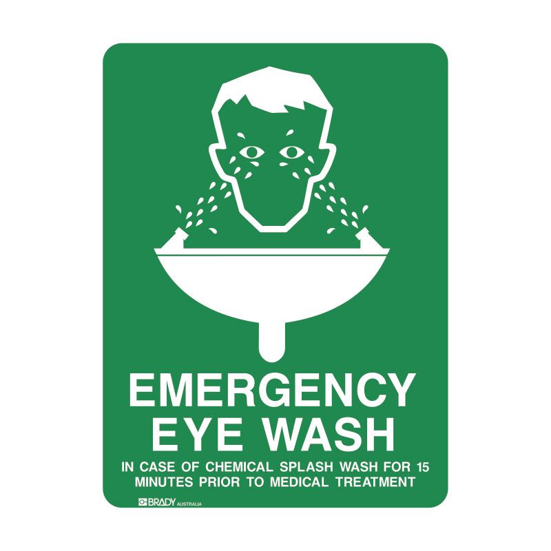 Emergency Eyewash Sign Metal 300X225MM 214118 841538