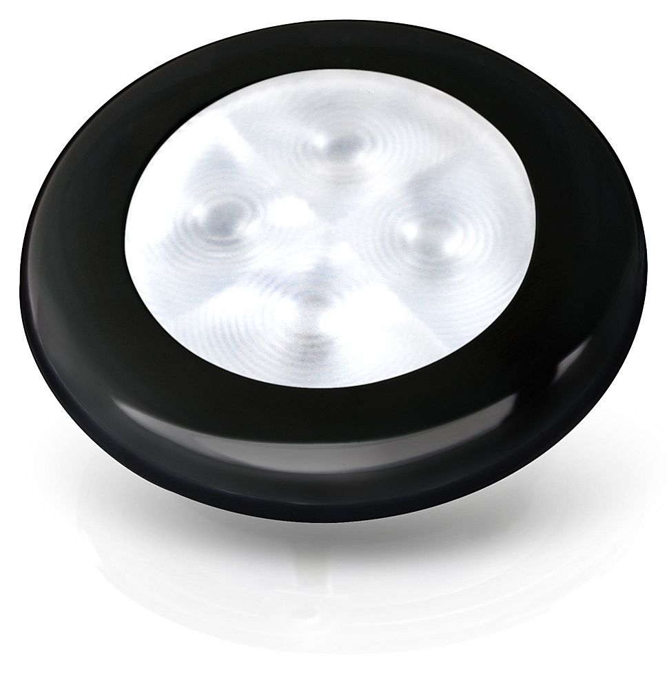 Lamp Courtesy Round LED SL 12V White Black Rim Hella 95209334 2XT980500551