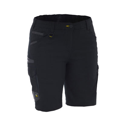 Short Womens Cargo Flx and Move Cotton 280gsm Black 20 Bisley_40115244_BSHL1338_BBLK20