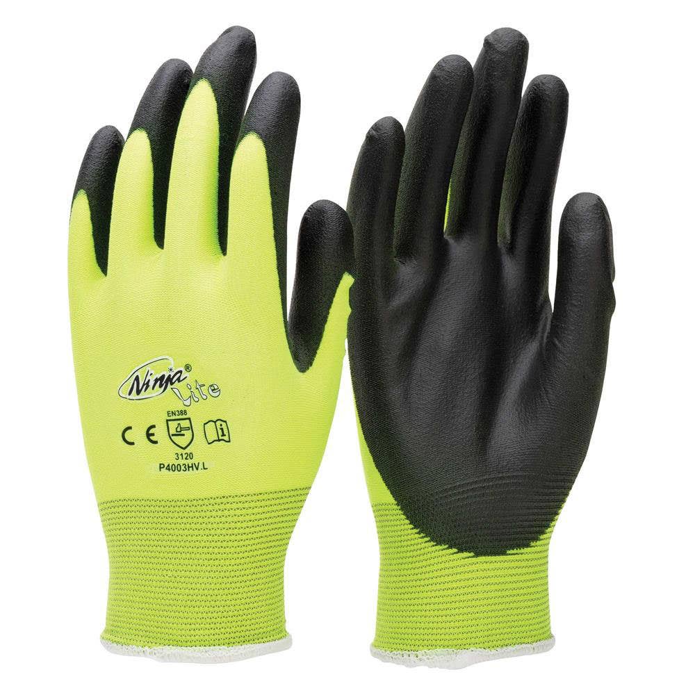 Gloves Hi-Vis Coated Nylon P4003HV Ninja P4003HV