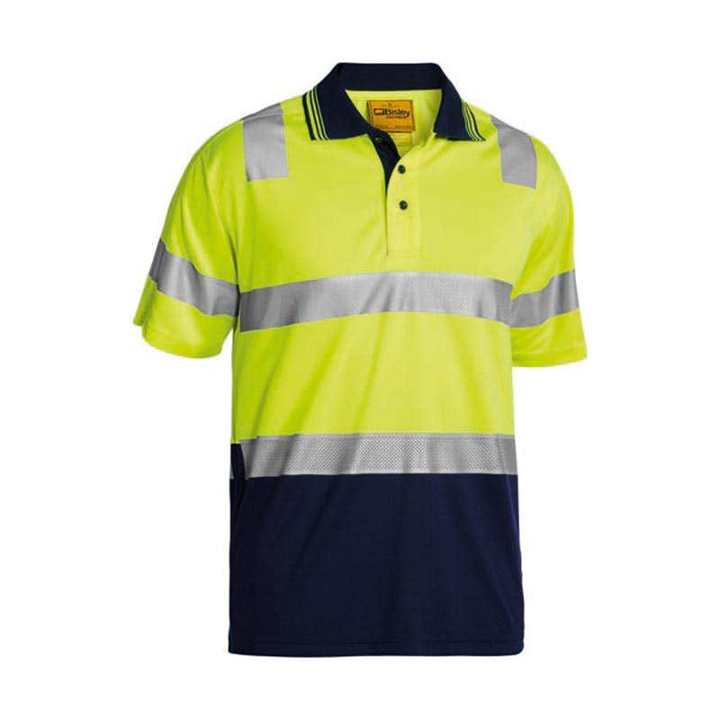BK1258T Hi-Vis Poly Micromesh Taped Polo Shirt 165gsm Yellow/Navy 3XL 36001426 BK1258T TT043XL
