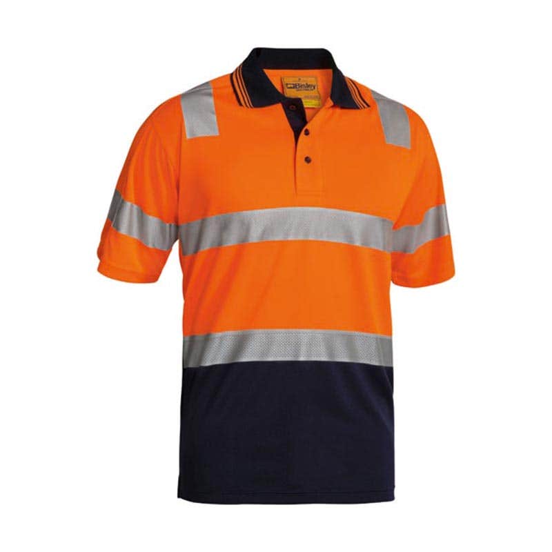 BK1258T Hi-Vis Poly Micromesh Taped Polo Shirt 165gsm Orange/Navy 2XL_36001434_BK1258T_TT052XL