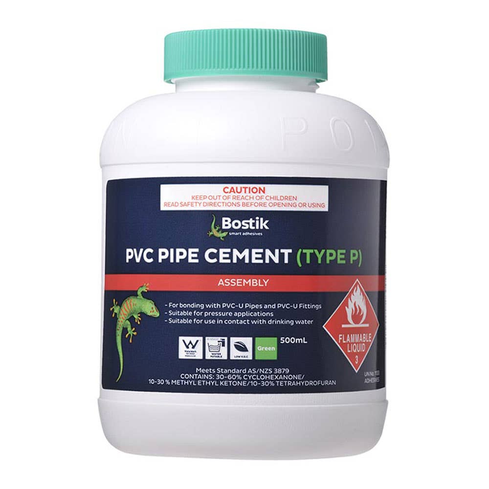 Adhesive PVC Pipe Cement  Type P Clear 500ml Bostik 36002610 30840492