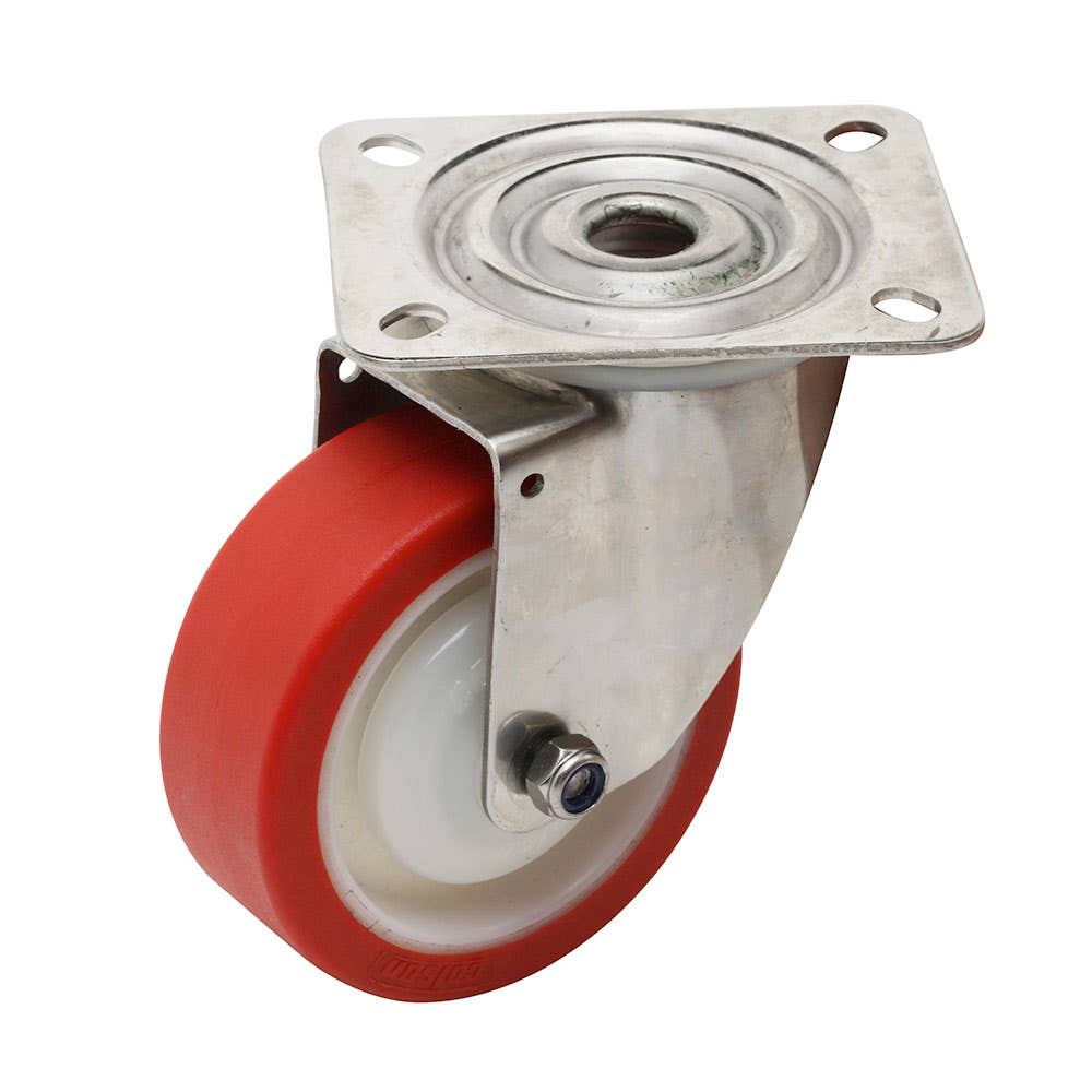 S5 Series Stainless Steel Swivel Castor Wheel Urethane 100mm 36002819 S52AS50R100