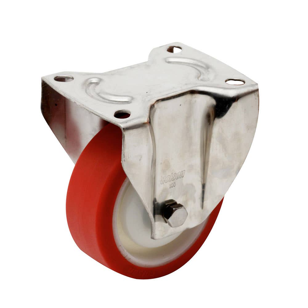 S5 Series Stainless Steel Fixed Castor Wheel Urethane 100mm 36002823 S53AS50R100