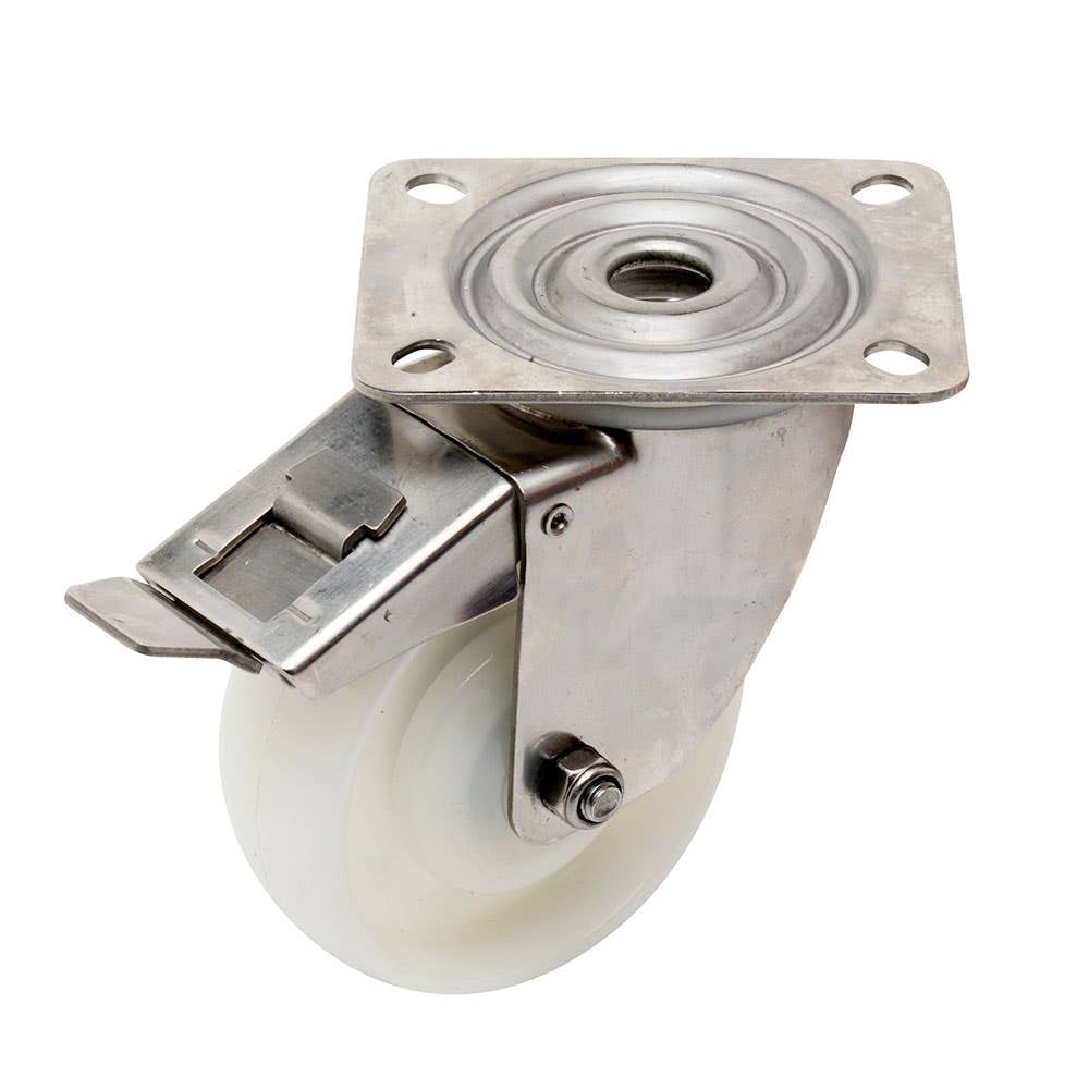 S5 Series Stainless Steel Swivel & Brake Castor Wheel Nylon 100mm 36002825 S52TS48R100