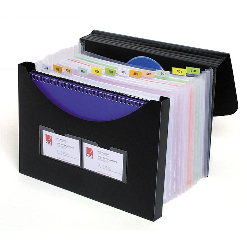 File Expanding Plastic A4 + Storage Box Black Marbig 36003144 90022