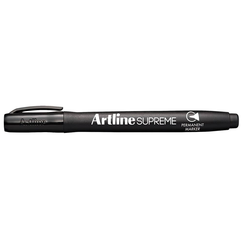 Marker Permanent Bullet Black 1mm Pk 12 Artline Supreme 36003146 107101