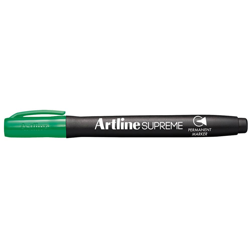 Marker Permanent Bullet Green 1mm Pk 12 Artline Supreme 36003149 107104