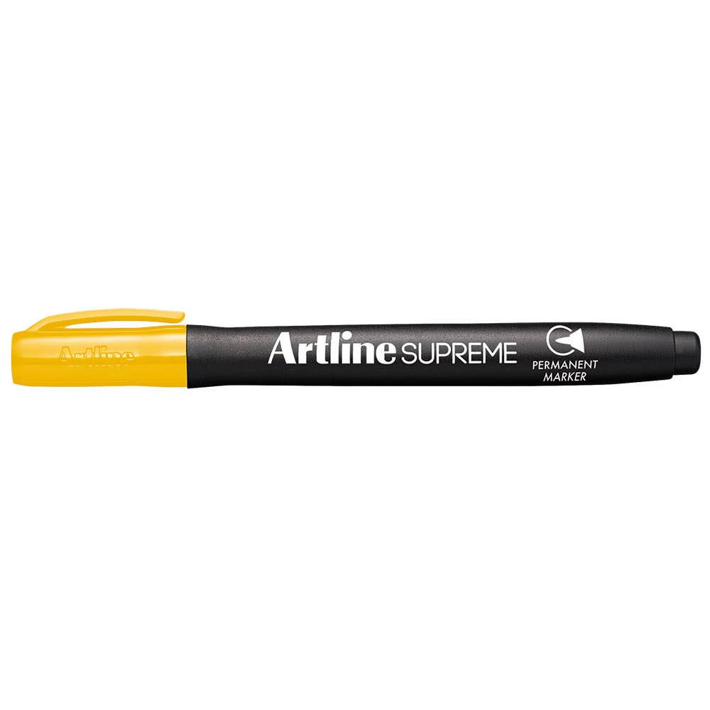 Marker Permanent Bullet Yellow 1mm Pk 12 Artline Supreme 36003152 107107