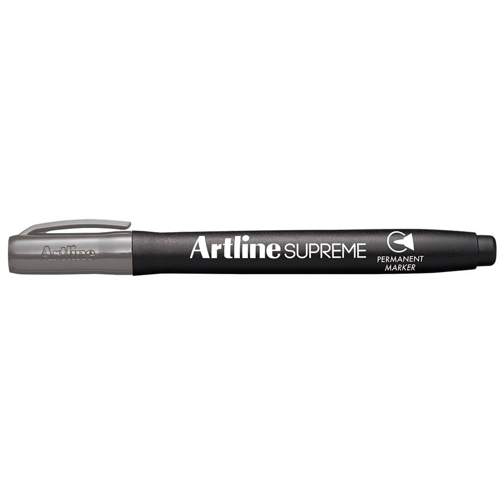 Marker Permanent Bullet Grey 1mm Pk 12 Artline Supreme 36003154 107111