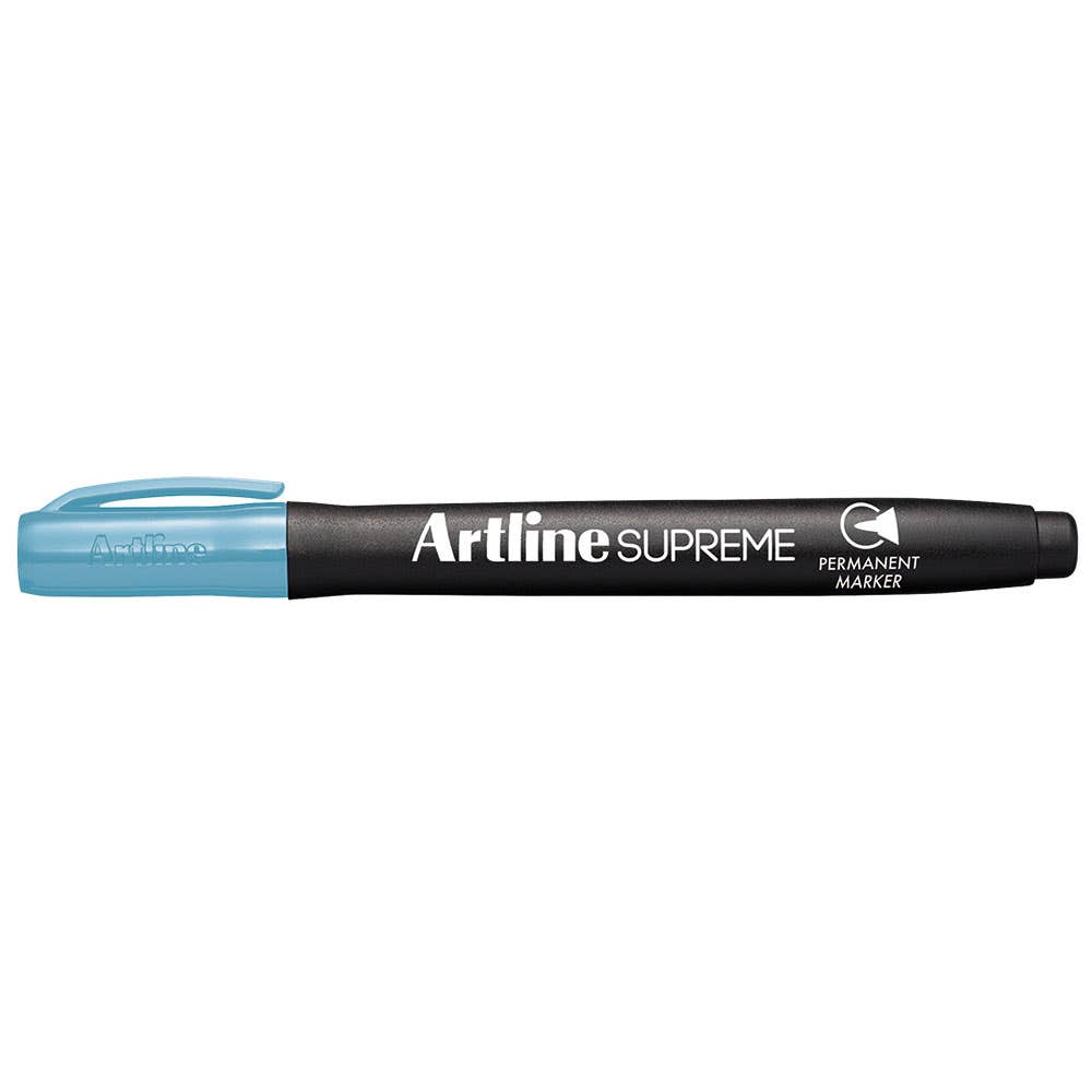 Marker Permanent Bullet Light Blue 1mm Pk 12 Artline Supreme 36003155 107113