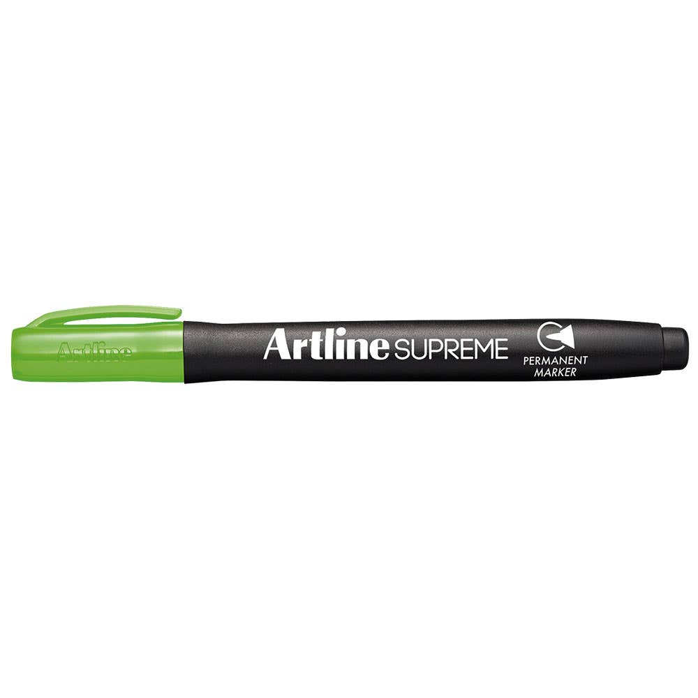 Marker Permanent Bullet Lime Green 1mm Pk 12 Artline Supreme 36003156 107114