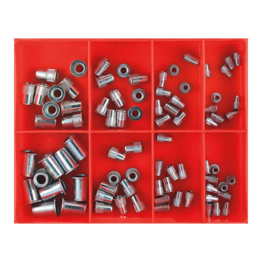 Grab Kit Rivet Nut Insert Aluminium 5 Sizes 4-10mm 80 Pieces Champion 36003163 CA506