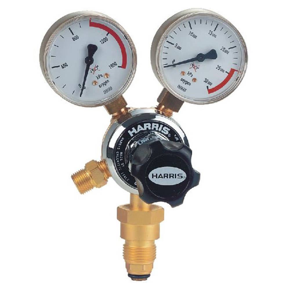 Regulator Flow Oxygen Vertical Entry + Snap Safe 0-1000kpa Model 801 Harris 36003188 801E1000OX13