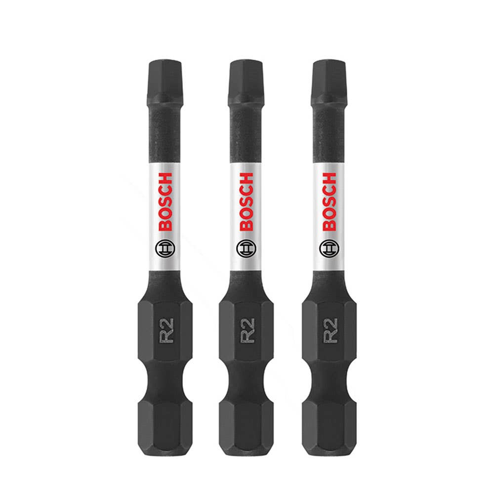 Bit Screwdriver Impact Robertson R2 1/4'' Hex Shank x 65mm Pk 3 Bosch 36003531 2.610.039.610