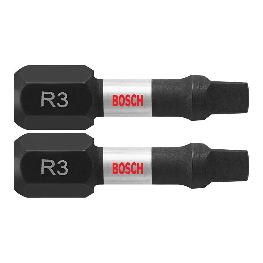 Bit Screwdriver Impact Robertson R3 1/4'' Hex Shank x 25mm Pk 2 Bosch 36003533 2.610.039.557