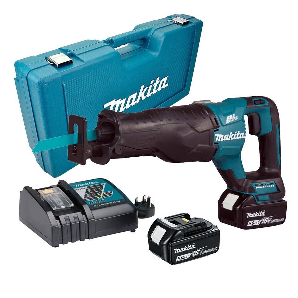Reciprocating Saw Cordless Kit 18V Brushless 2 x 5Ah Batteries Makita DJR187RTE 36003850 DJR187RTE