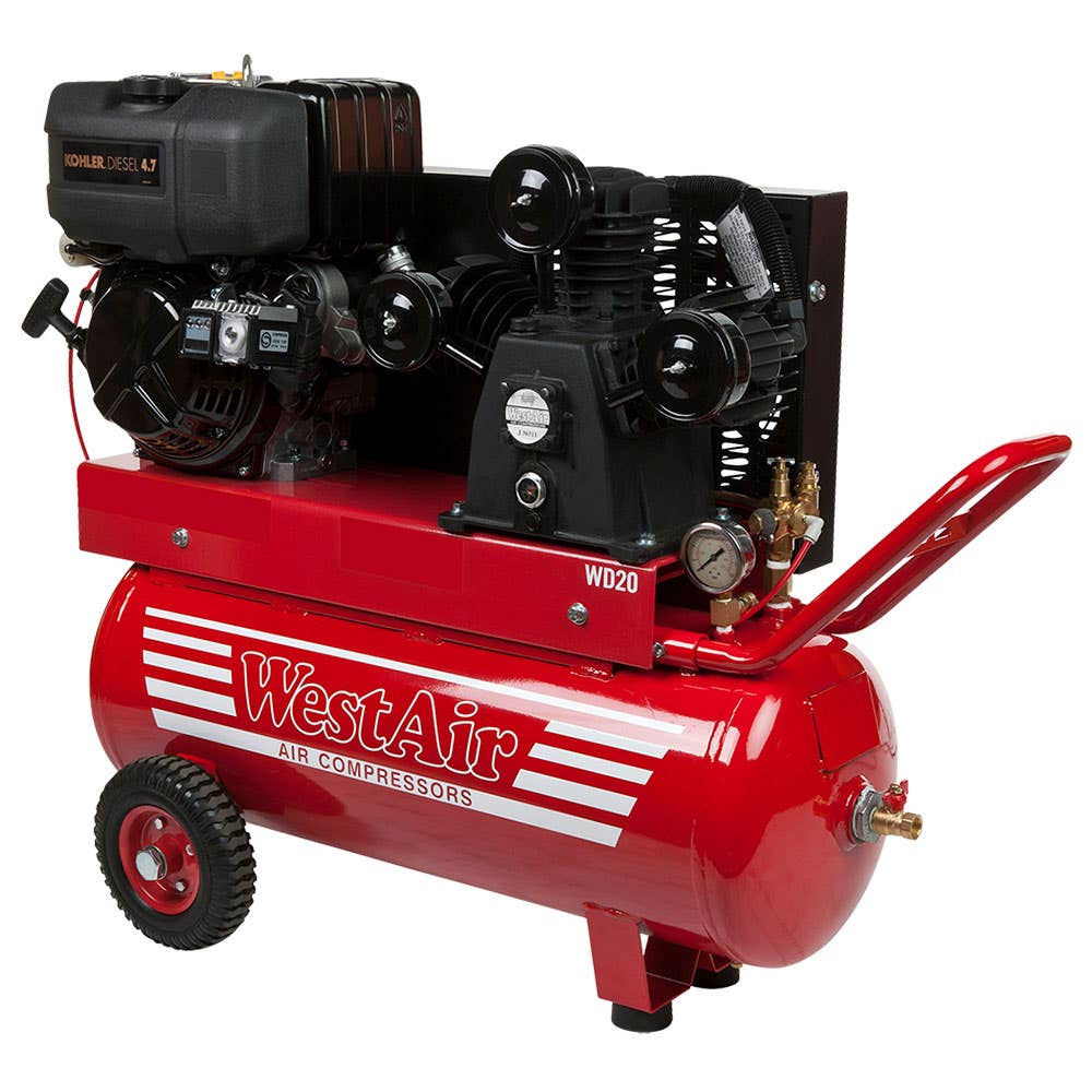 Compressor Air Diesel Kohler KD225 4.7hp 416LPM 145psi Westair 36003859 WD20/70