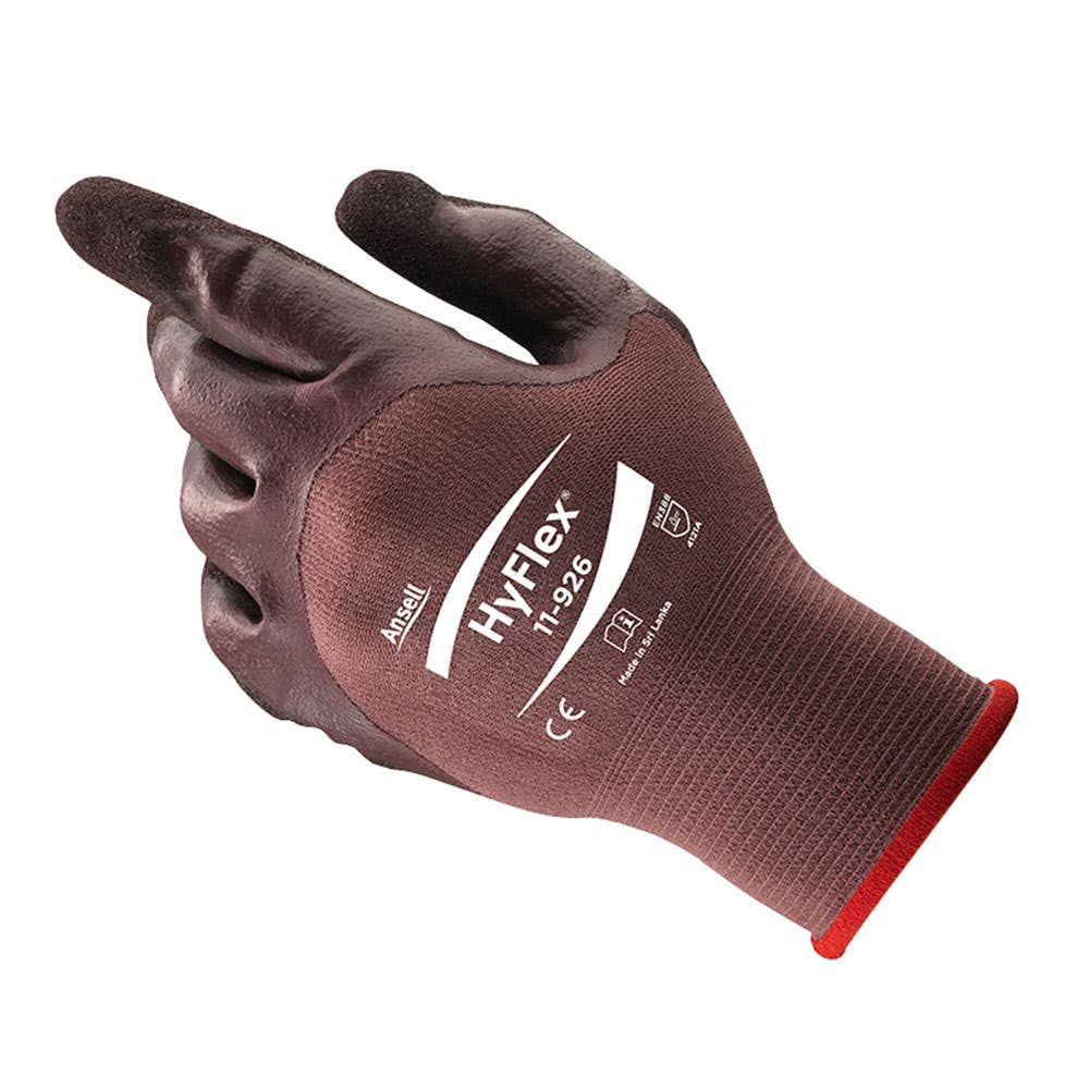 11-926 HyFlex&reg; Oil Repellent Gloves Nitrile Coated 11926