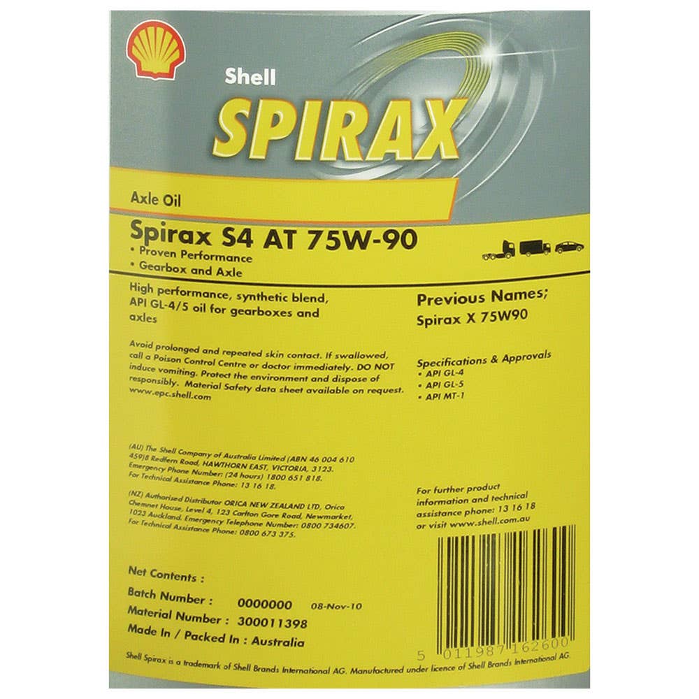 Gear Oil Spirax S4 AT 75W-90 209L Shell 36004282 300012141