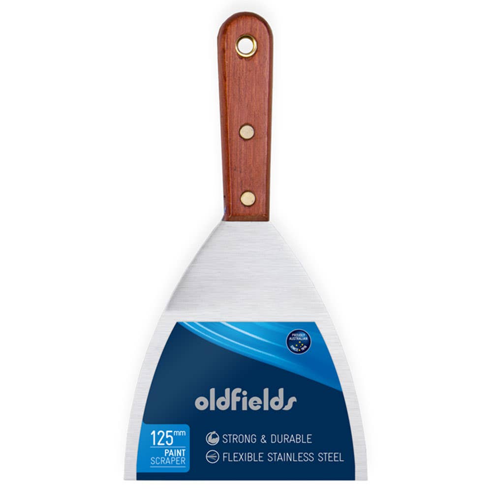 Paint Scraper Blade Wooden Handle 125mm Oldfields 3617002 913