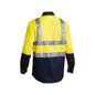 Shirt L/S 2XL Hi Vis Yellow/Navy Cotton Drill 190gsm 3M Tape Bisley_90010559_BS6267T_TT012XL