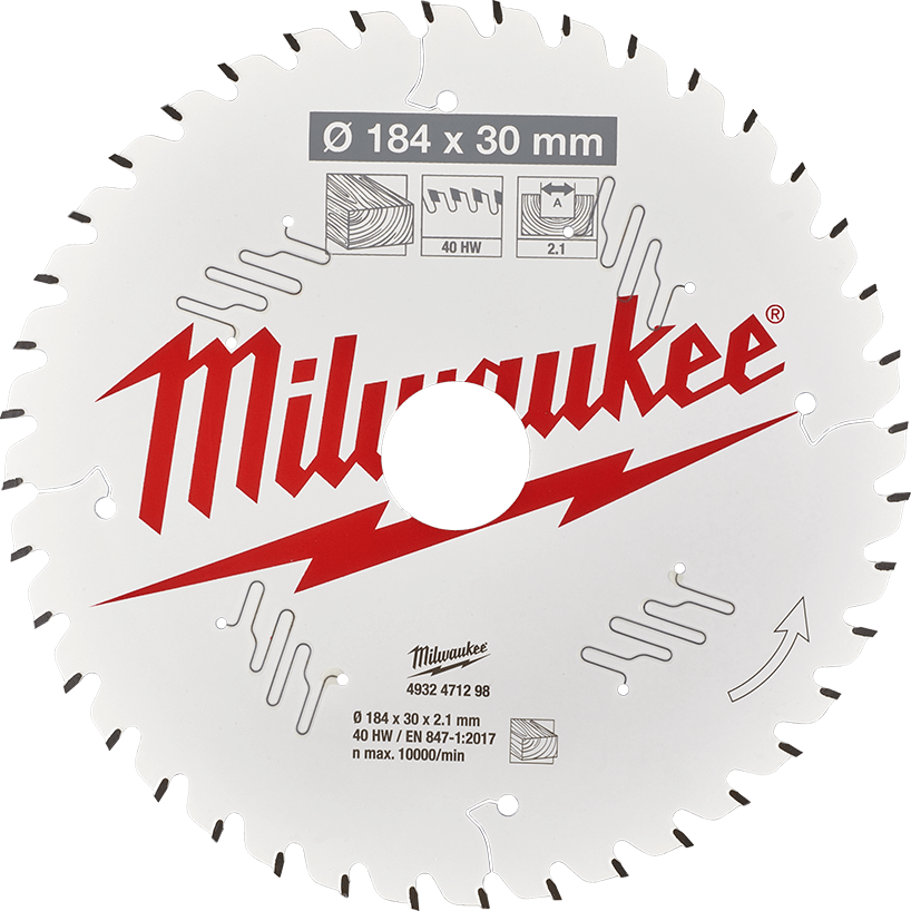 7-1/4'' 184mm 40T Wood Circular Saw Blade Fine Finish, 30mm arbor 37100003 4932471298