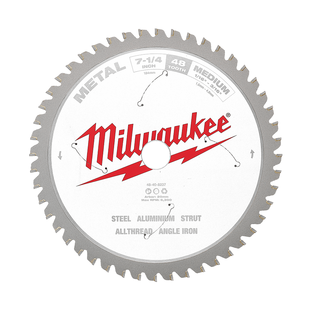Metal saw blade 184mm (7-1/4'') 48T Medium Metal Circ Saw Blade 37100005 48408237