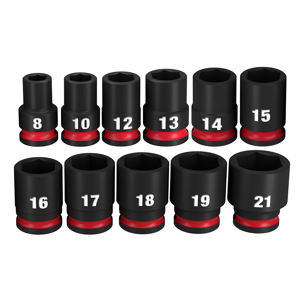 SHOCKWAVE 3/8'' Drive 11PC Metric Standard 6 Point Impact Socket Set 37100018 49667050