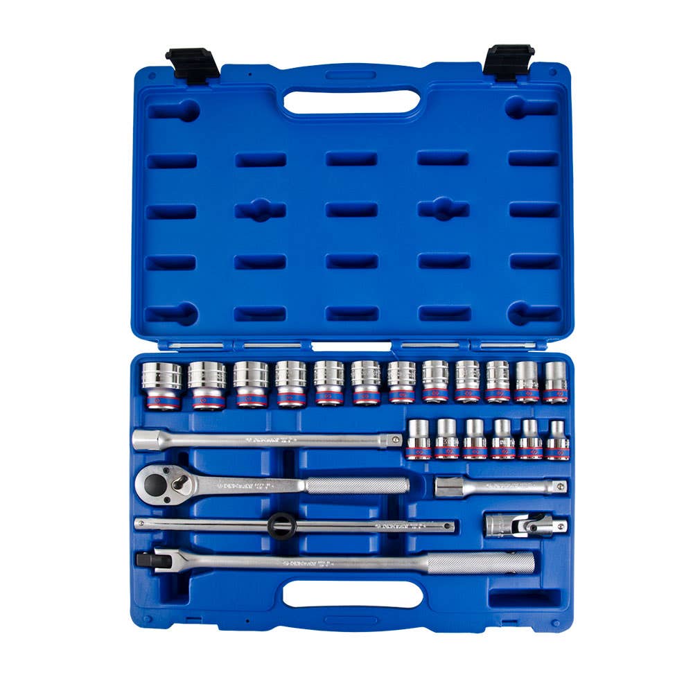 Socket & Ratchet Set 1/2 Dr 6 Point 24 Piece 4526MR King Tony 37500063 4526MR
