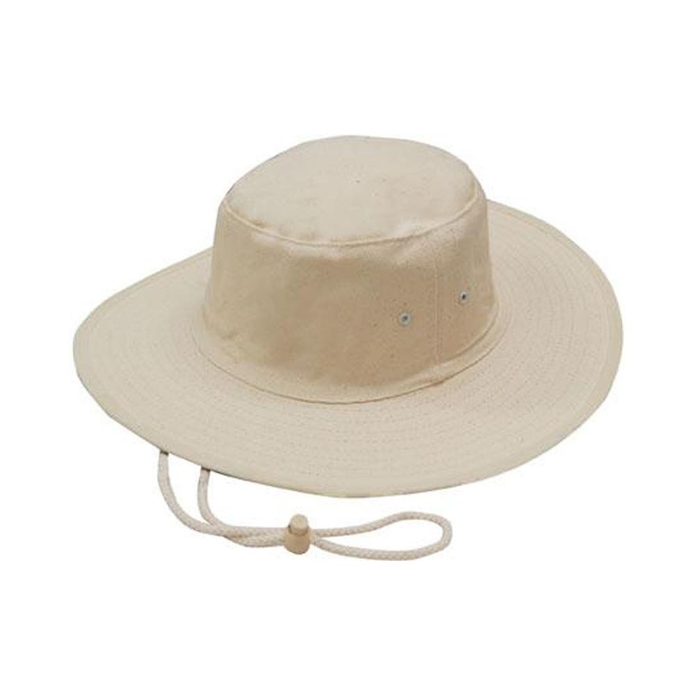 Hat Wide Brim Canvas with Toggle Natural Large 59cm 555287 3791-NAT-L