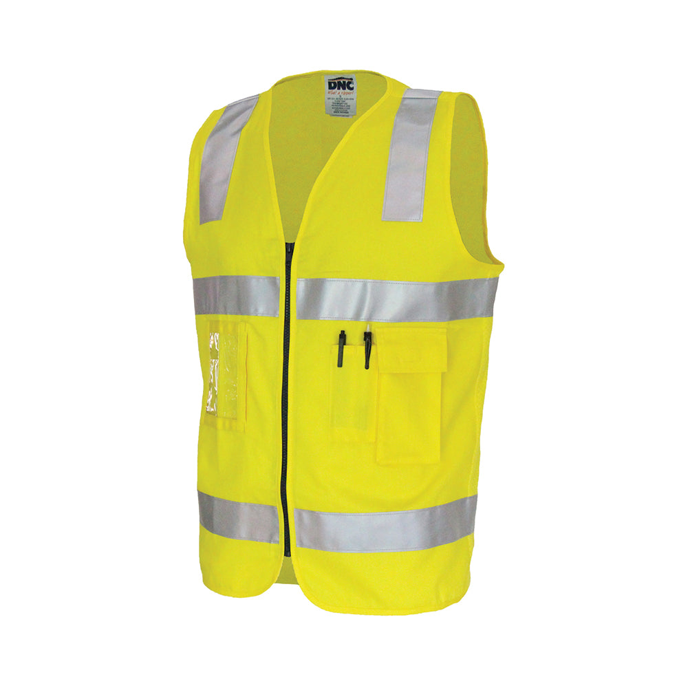 Day Night Cotton Safety Vests Yel Code 3809 190gsm 100% Cotton Cw-Zip 3XL_609966_3809-MED-3XL
