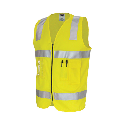 Day Night Cotton Safety Vests Yel Code 3809 190gsm 100% Cotton Cw-Zip 3XL_609966_3809-MED-3XL