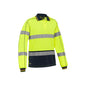 Shirt Polo L/S Poly Mesh 130gsm 3M Tape Hi Vis Yellow/Navy 3XL Bisley_40004486_BK6219T_TT043XL