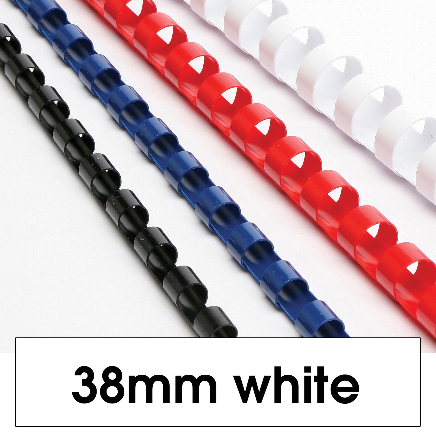 Binding Comb Plastic 38mm 21 Ring Coil Pack 50 White_39205328_45600