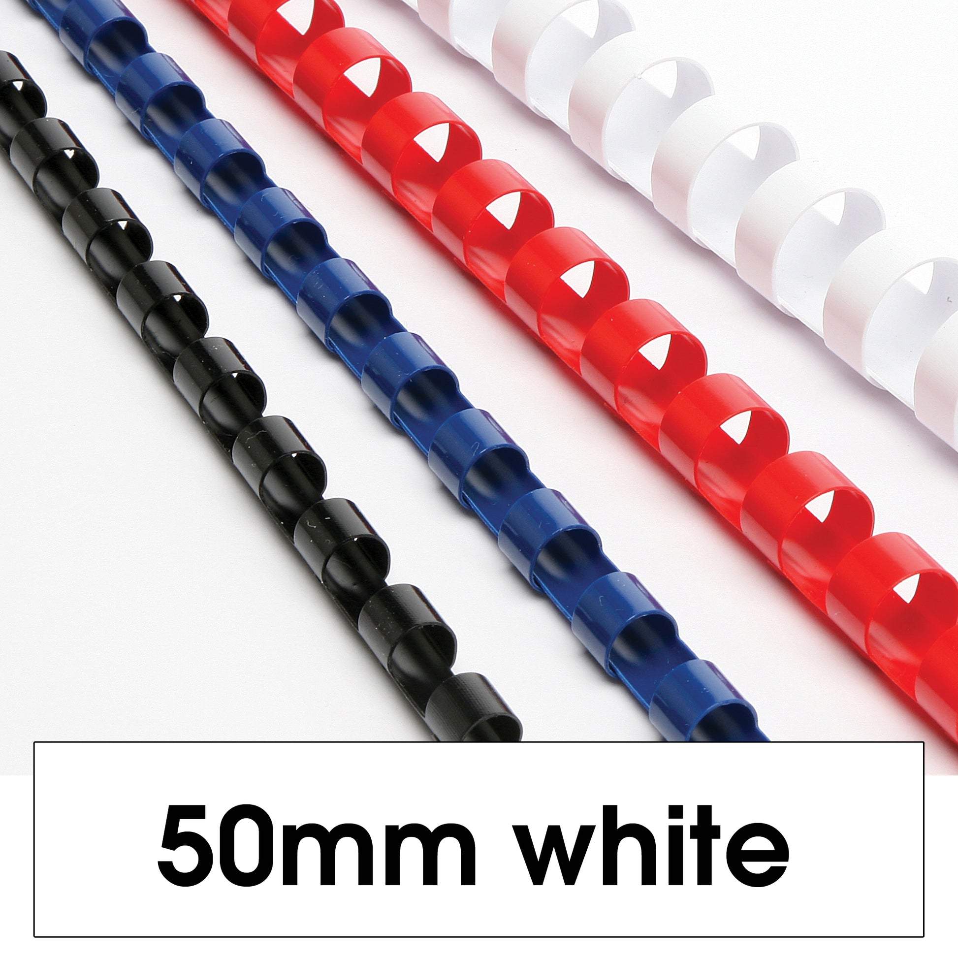 Binding Comb Plastic 50mm 21 Ring Coil Pack 50 White_39205528_45610