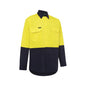 Shirt L/S Cotton Drill 155gsm Gusset Hi Vis Yellow/Navy XS 2007 Workit_30005626_2007YNXS