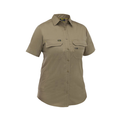 Shirt Womens S/S X Airflow Stretch Ripstop 140gsm Khaki 8 Bisley_40114564_BL1490_BCDR8