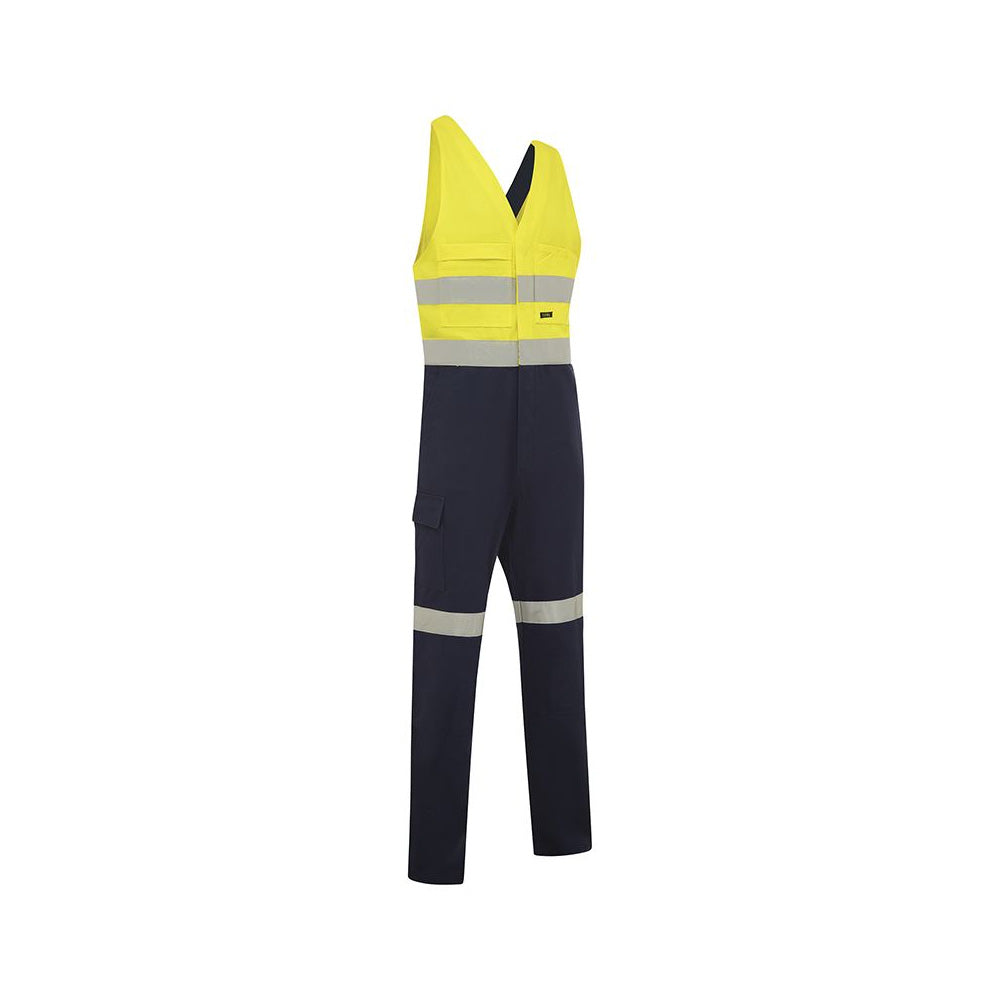 Coverall Action Back Reflective Tape Cotton 310gsm Yellow/Navy 77R Workit_40113925_4006YN77R