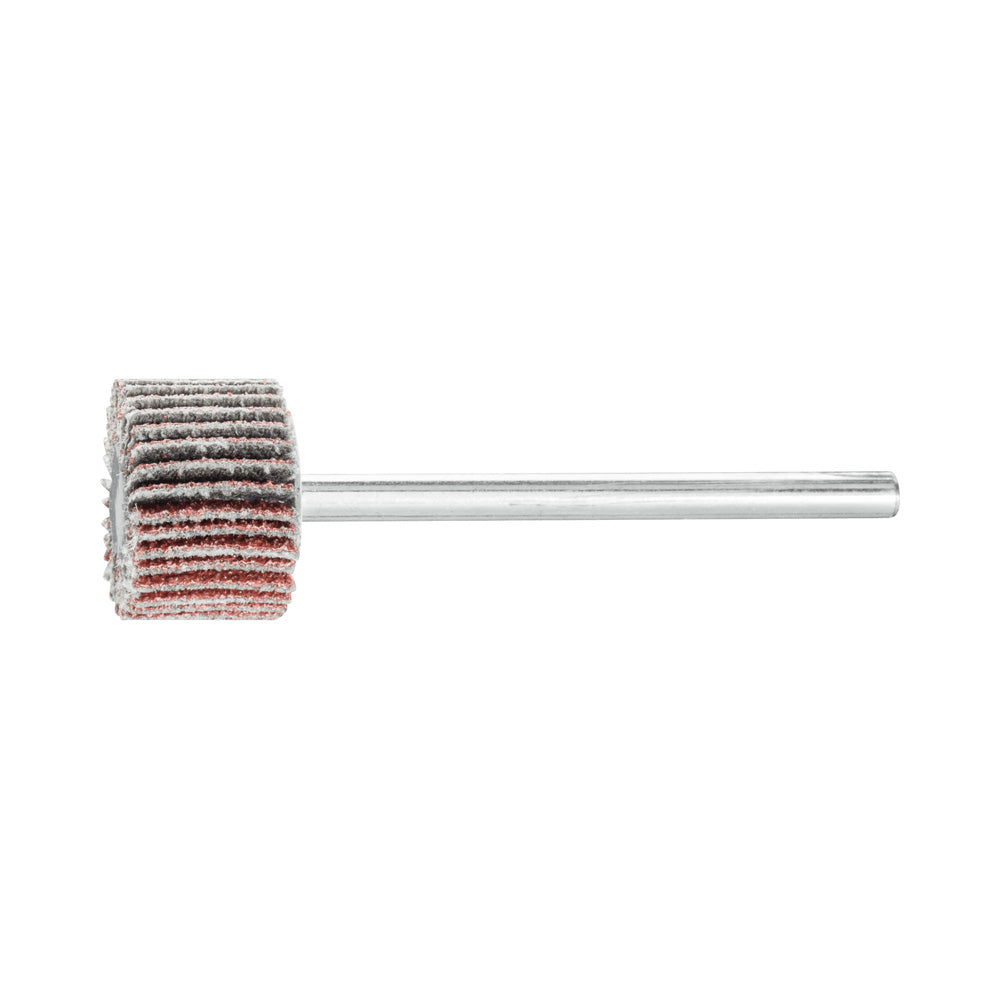Alum oxide mounted flap wheel F 15x10 mm shank 3 mm A80 fine grind/finish_40108248_44400033