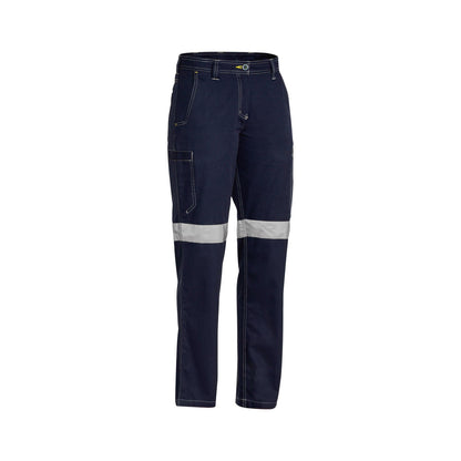 Pants Womens Cotton Drill 190gsm Cool Vent 3M Tape Navy 14 Bisley_267888_BPL6431T_BPCT14