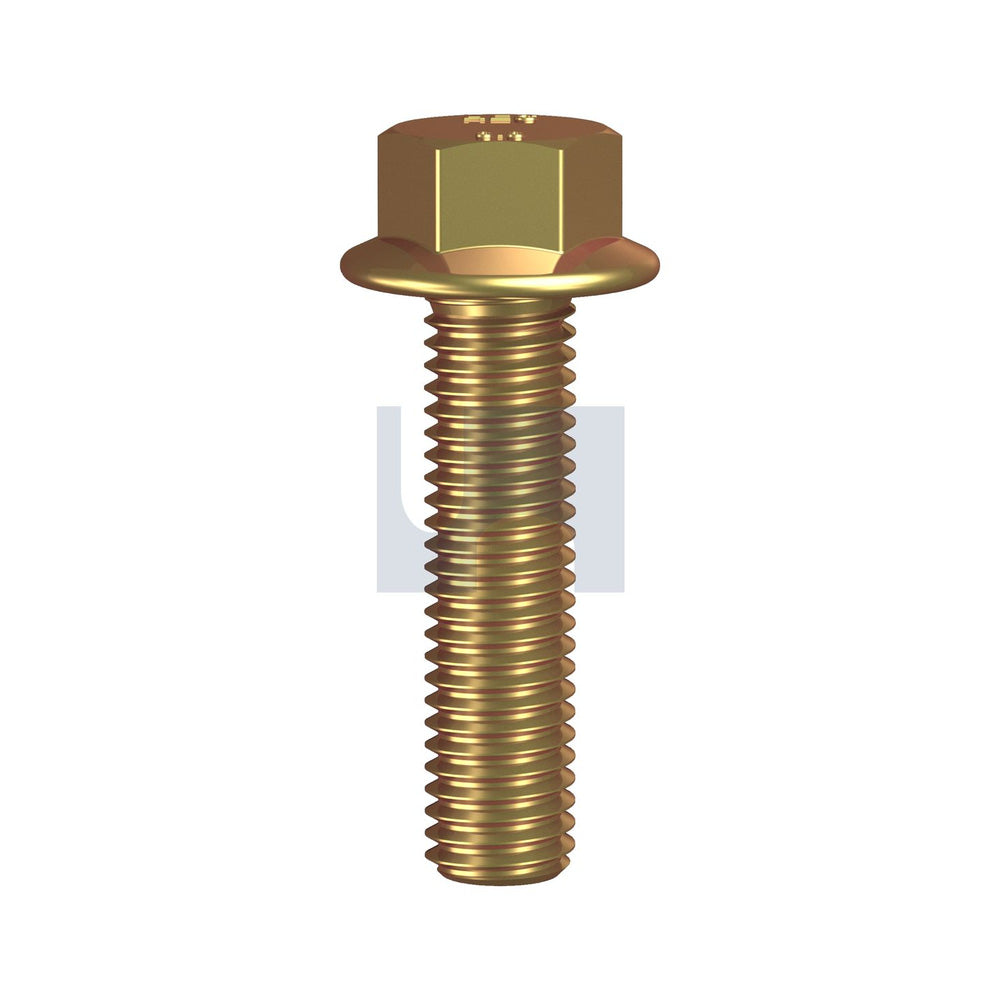Flg Hex Bolt No Serr Af08 Zinc Yellow Jis B1189 2/Cl 8.8 M5 16 - Pk 100_40090200_BF88YCM050016