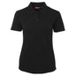 Polo Shirt S/S Womens Poly Cotton 210gsm Signature Black 10 BAE Logo 50105062 BAE 2LPS-BLK-10