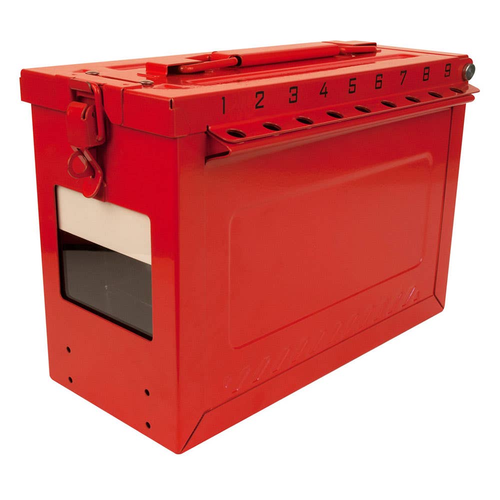 Large Portable Group Lock Box With Key Window & Rewritable Tag 18 Lock 40000731 S602
