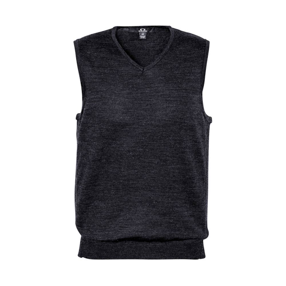 Vest V-Neck Pre-Shrunk Wool Blend Milano Charcoal 2XL Biz BAE Logo 50105458 BAE WV619M-CHA-2XL