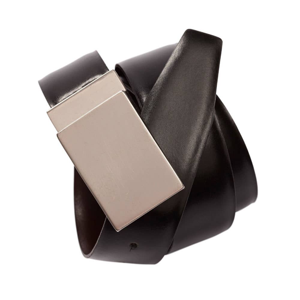 Belt Mens Corporate PU Reversible Satin Buckle Black/Brown 127 Biz_40003986_BB10919-127