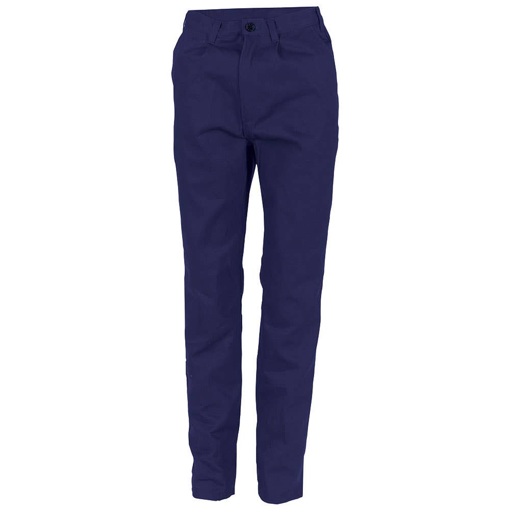 Pants Work Womens 311gsm Cotton Drill Front Pleat Navy 10 DNC 40004184 3321-NAV-10