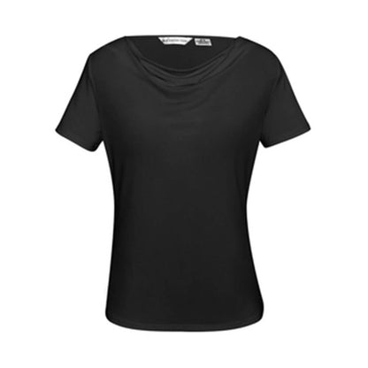 Shirt Womens Ava Drape Neck Biz BAE Logo BAEK625LS