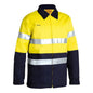 Jacket Cotton Drill 3M Tape Hoop 310gsm Yellow/Navy 2XL Bisley BAE Logo 50106295 BAE BK6710T TT012XL